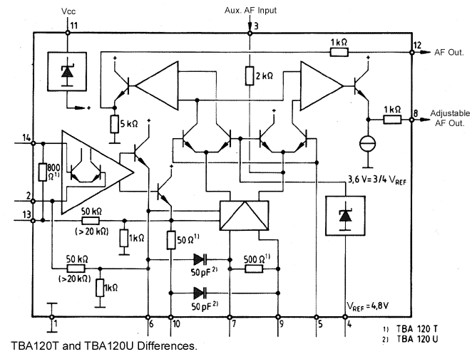 TBA 120 s = FM ZF amplificador con demodulador, dip14