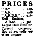 Ediswan Price List 1924