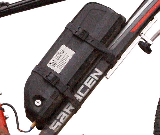 Battery with dive knife straps